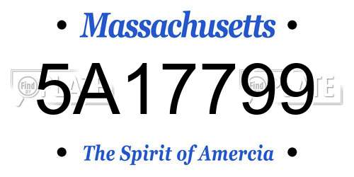 5A17799 Massachusetts License Plate
