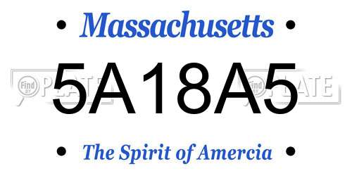 5A18A5 Massachusetts License Plate