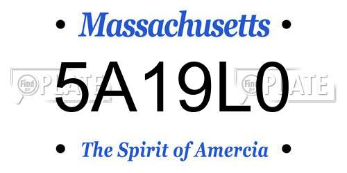 5A19L0 Massachusetts License Plate