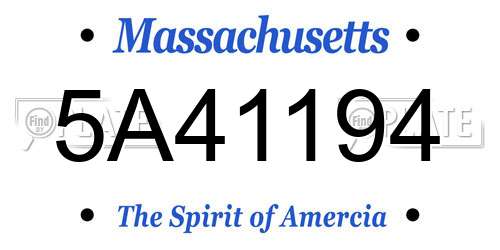 5A41194 Massachusetts License Plate