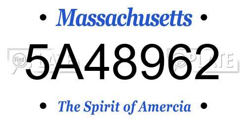 5A48962 Massachusetts License Plate