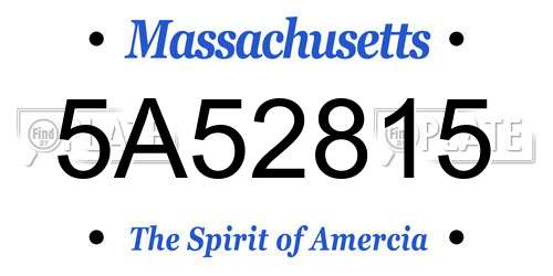 5A52815 Massachusetts License Plate