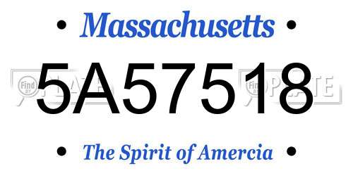 5A57518 Massachusetts License Plate