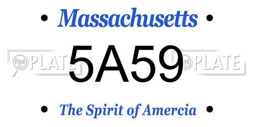 5A59 Massachusetts License Plate