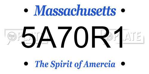 5A70R1 Massachusetts License Plate