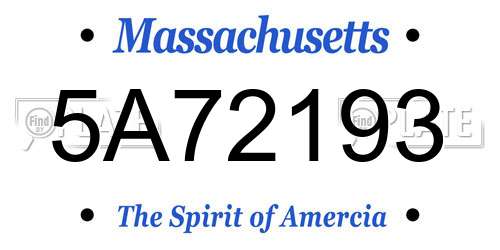 5A72193 Massachusetts License Plate