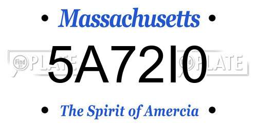 5A72I0 Massachusetts License Plate