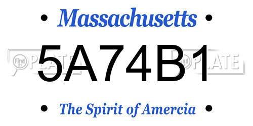 5A74B1 Massachusetts License Plate