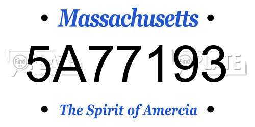 5A77193 Massachusetts License Plate