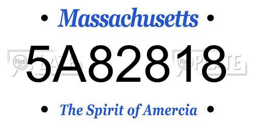 5A82818 Massachusetts License Plate