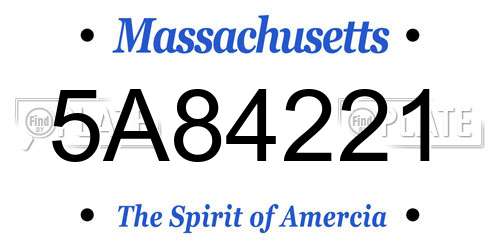 5A84221 Massachusetts License Plate