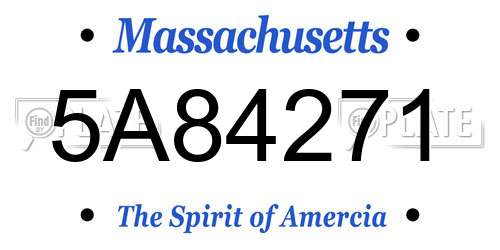 5A84271 Massachusetts License Plate