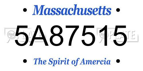 5A87515 Massachusetts License Plate