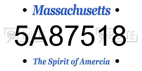 5A87518 Massachusetts License Plate