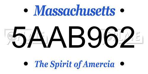 5AAB962 Massachusetts License Plate