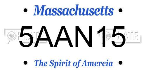 5AAN15 Massachusetts License Plate