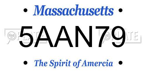 5AAN79 Massachusetts License Plate