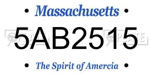 5AB2515 Massachusetts License Plate