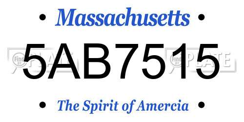 5AB7515 Massachusetts License Plate