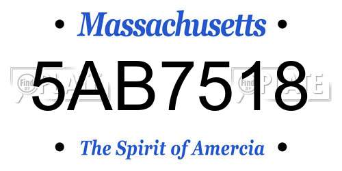 5AB7518 Massachusetts License Plate
