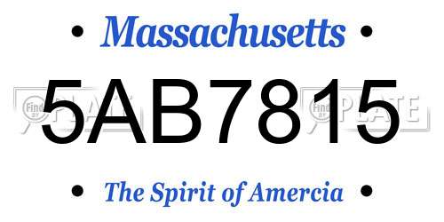 5AB7815 Massachusetts License Plate