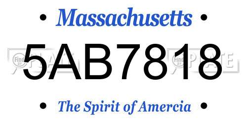 5AB7818 Massachusetts License Plate