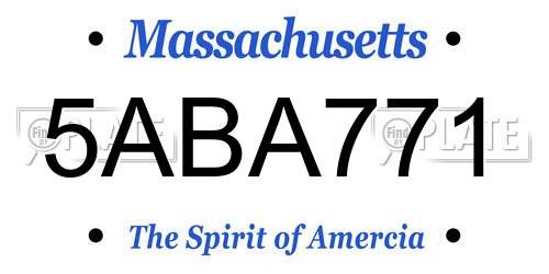 5ABA771 Massachusetts License Plate