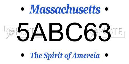 5ABC63 Massachusetts License Plate
