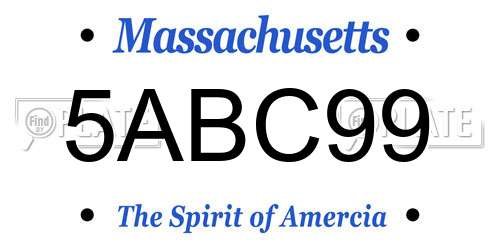 5ABC99 Massachusetts License Plate