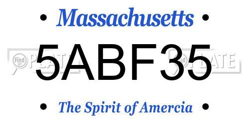 5ABF35 Massachusetts License Plate