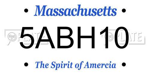 5ABH10 Massachusetts License Plate