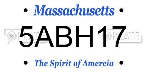 5ABH17 Massachusetts License Plate