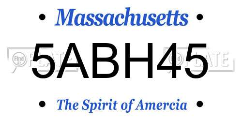 5ABH45 Massachusetts License Plate