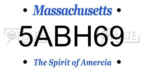 5ABH69 Massachusetts License Plate