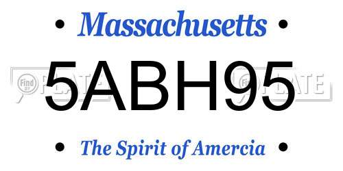 5ABH95 Massachusetts License Plate