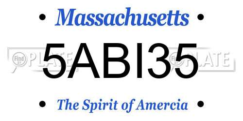 5ABI35 Massachusetts License Plate