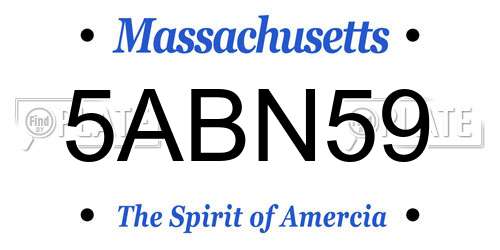 5ABN59 Massachusetts License Plate