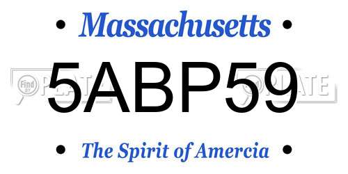 5ABP59 Massachusetts License Plate