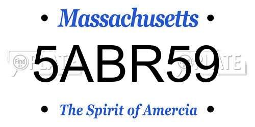 5ABR59 Massachusetts License Plate
