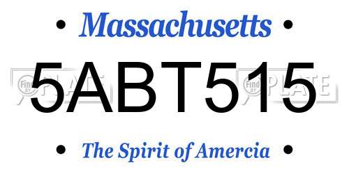 5ABT515 Massachusetts License Plate