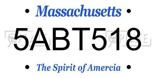 5ABT518 Massachusetts License Plate