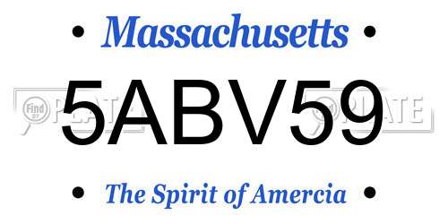 5ABV59 Massachusetts License Plate