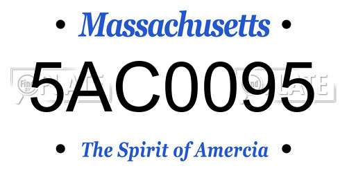 5AC0095 Massachusetts License Plate