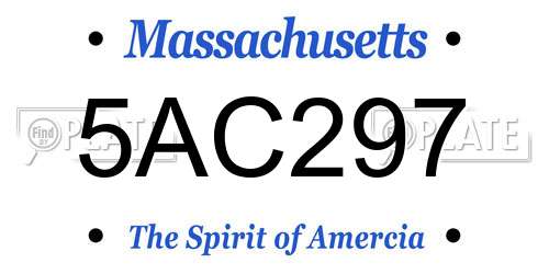 5AC297 Massachusetts License Plate