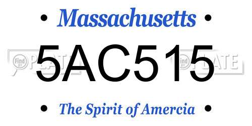 5AC515 Massachusetts License Plate