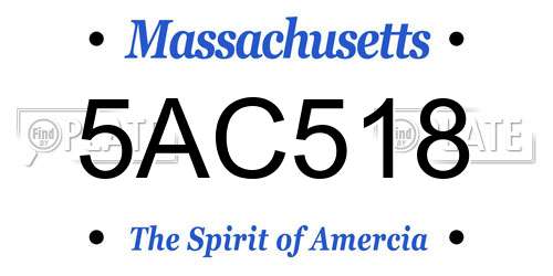 5AC518 Massachusetts License Plate