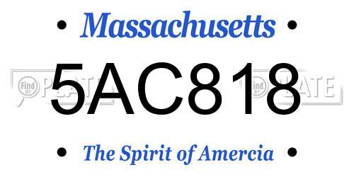 5AC818 Massachusetts License Plate
