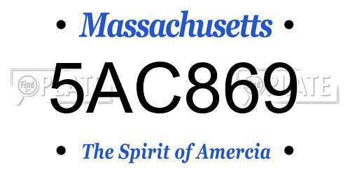 5AC869 Massachusetts License Plate