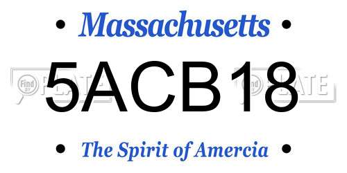 5ACB18 Massachusetts License Plate
