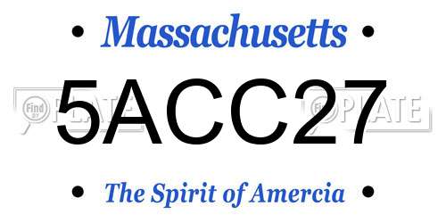 5ACC27 Massachusetts License Plate